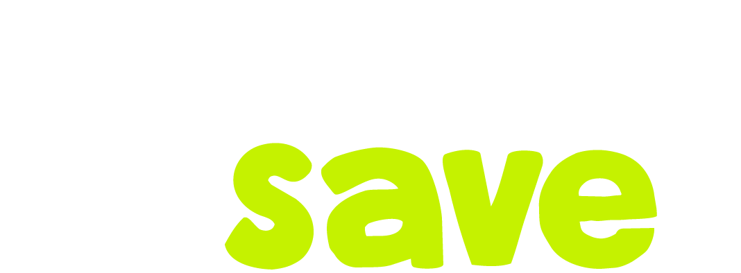 Repeat & Save Logo in white and green